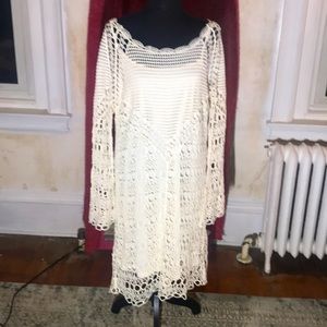 Crocheted dress fully lined.